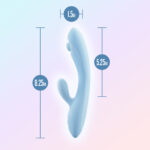 Play With Me - Moondust Magic - Blue 20.3 cm USB Rechargeable Rabbit Vibrator - Image 8