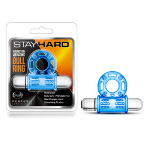 Blush Stay Hard Vibrating Bull Ring - Blue