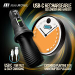 M For Men - 3rd Base - Black USB Rechargeable Vibrating & Rotating Auto Stroker - Image 7