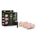 M For Men 3-Pack Self-Lubricating Vibrating Strokers - Flesh Vibrating Strokers - 3 Pack