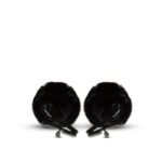 Noir Pom Adjustable Nipple Clamps - Black Furry Nipple Clamps - Image 6