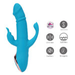 Maia KENNEDI - Blue 23.5 cm USB Rechargeable Triple Stimulating Vibrator - Image 2