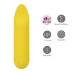 Maia TAWNI - Yellow - Yellow 9 cm USB Rechargeable Bullet with Flickering Tip - Image 2