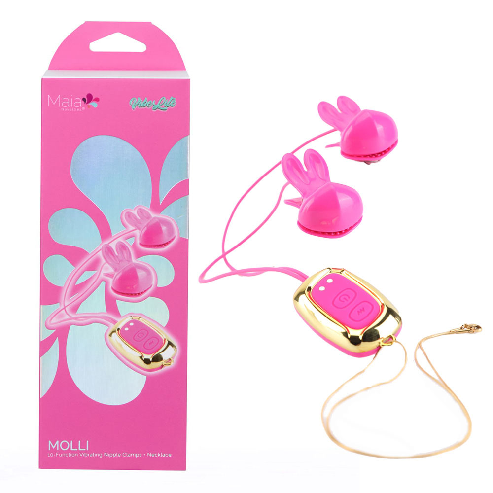 Maia Molli Vibrating Nipple Clamps & Necklace