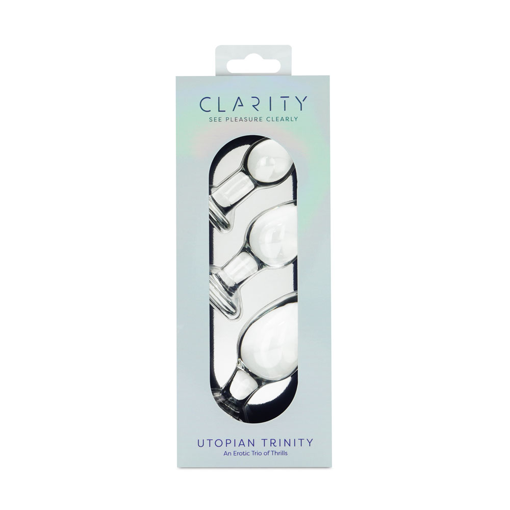 Clarity Utopian Trinity Glass Butt Plug Set - Image 3