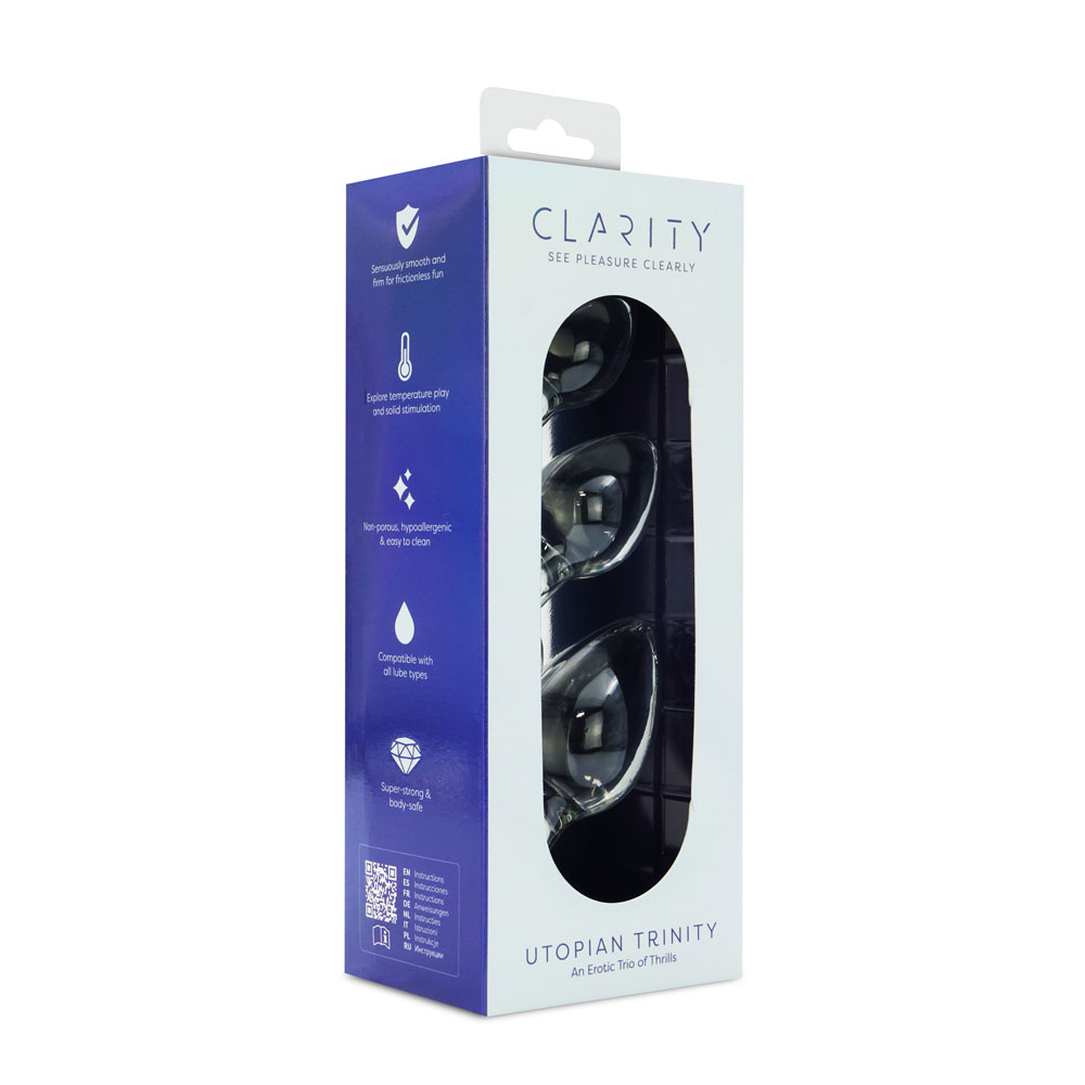 Clarity Utopian Trinity Glass Butt Plug Set - Image 5