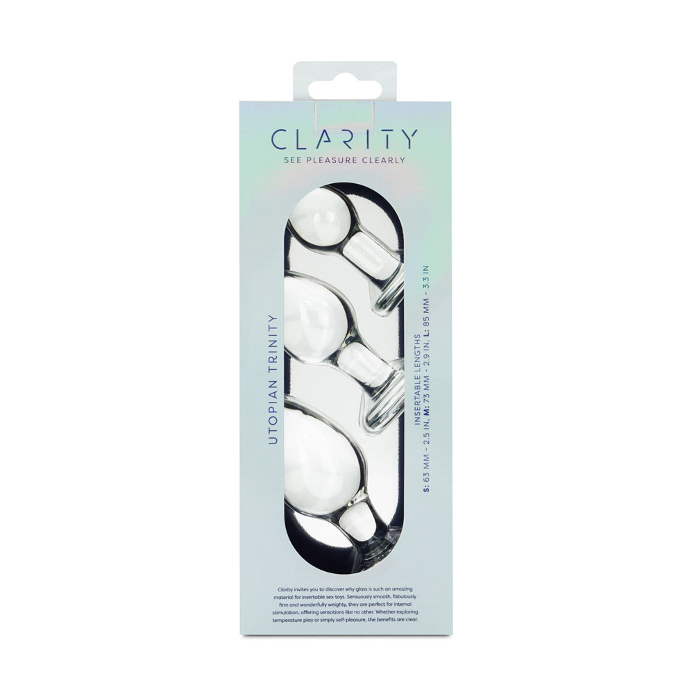 Clarity Utopian Trinity Glass Butt Plug Set - Image 6