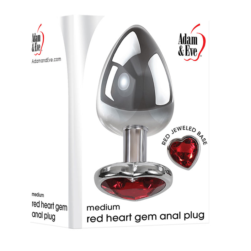 Adam & Eve Red Heart Gem Anal Plug – Medium
