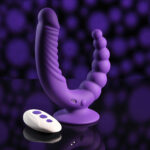 Evolved THE RIDER - Purple USB Rechargeable Double Ended Vibrator with Wireless Remote - Image 5