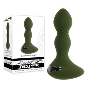 Evolved Lieutenant Vibrating Butt Plug, Green