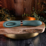 Evolved CHICK FLICK - Olive Green 24 cm USB Rechargeable Vibrator with Flicking Tip - Image 2