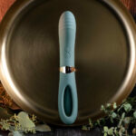 Evolved CHICK FLICK - Olive Green 24 cm USB Rechargeable Vibrator with Flicking Tip - Image 4