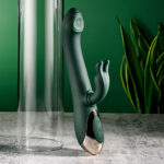 Evolved RABBIT TAP TAP - Green 25 cm USB Rechargeable Rabbit Vibrator with Tapping Tip - Image 2