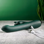 Evolved RABBIT TAP TAP - Green 25 cm USB Rechargeable Rabbit Vibrator with Tapping Tip - Image 9