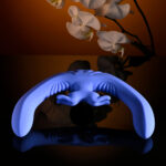 Evolved LOVEBIRDS - Purple 20.8 cm USB Rechargeable Double-Ended Rabbit Vibrator with Remote - Image 4