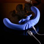 Evolved LOVEBIRDS - Purple 20.8 cm USB Rechargeable Double-Ended Rabbit Vibrator with Remote - Image 8