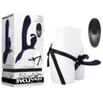 Evolved GIVING VIBES - Black 14.6 cm USB Rechargeable Vibrating Strap-On with Remote
