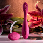 Evolved CHERRY POSE - Pink 16.1 cm USB Rechargeable Flexible & Posable Vibrator with Remote - Image 2