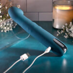 Evolved QUEEN OF ALL TRADES - Blue 22.6 cm USB Rechargeable Thrusting & Rotating Vibrator - Image 9