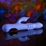 Evolved POP GOES THE O - Purple 24.7 cm USB Rechargeable Thrusting & Bulging Rabbit Vibrator - Image 6