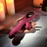 Evolved BURSTING WITH PLEASURE - Red 25.4 cm USB Rechargeable Vibrator with Tapping Clitoral Stimulator - Image 3