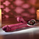 Evolved BURSTING WITH PLEASURE - Red 25.4 cm USB Rechargeable Vibrator with Tapping Clitoral Stimulator - Image 7