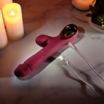 Evolved BURSTING WITH PLEASURE - Red 25.4 cm USB Rechargeable Vibrator with Tapping Clitoral Stimulator - Image 9