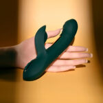 Evolved HEART OF GOLD - Green USB Rechargeable Rabbit Vibrator - Image 3