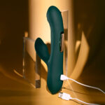 Evolved HEART OF GOLD - Green USB Rechargeable Rabbit Vibrator - Image 9