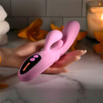 Evolved PUSH THE BUTTON - Pink 23.5 cm USB Rechargeable Rabbit Vibrator with G-Spot Bud - Image 3