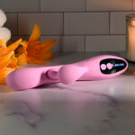 Evolved PUSH THE BUTTON - Pink 23.5 cm USB Rechargeable Rabbit Vibrator with G-Spot Bud - Image 6