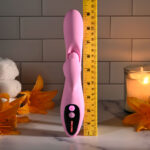 Evolved PUSH THE BUTTON - Pink 23.5 cm USB Rechargeable Rabbit Vibrator with G-Spot Bud - Image 8