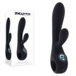 Evolved BLACK MAGIC - Black 20 cm USB Rechargeable Rabbit Vibrator with LED Screen