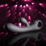 Evolved BLACK MAGIC - Black 20 cm USB Rechargeable Rabbit Vibrator with LED Screen - Image 5