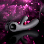 Evolved BLACK MAGIC - Black 20 cm USB Rechargeable Rabbit Vibrator with LED Screen - Image 6