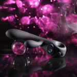 Evolved BLACK MAGIC - Black 20 cm USB Rechargeable Rabbit Vibrator with LED Screen - Image 7