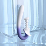 Evolved SPRING LOADED - White/Purple 23 cm USB Rechargeable Multi-Tapping Vibrator - Image 7