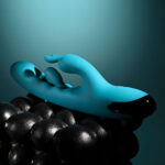 Evolved BUNNY TAPPER - Blue 20 cm USB Rechargeable Rabbit Vibrator with Flicking Shaft - Image 6
