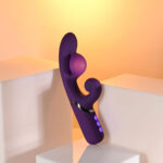Evolved PLEASURE PUFF - Purple 24.1 cm USB Rechargeable Inflatable Rabbit Vibrator - Image 3