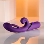 Evolved PLEASURE PUFF - Purple 24.1 cm USB Rechargeable Inflatable Rabbit Vibrator - Image 4
