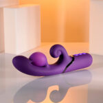 Evolved PLEASURE PUFF - Purple 24.1 cm USB Rechargeable Inflatable Rabbit Vibrator - Image 5