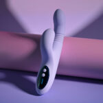 Evolved PEP TALK - Purple 23.3 cm USB Rechargeable Thrusting Vibrator with Tapping Clitoral Stimulator - Image 6
