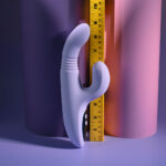 Evolved PEP TALK - Purple 23.3 cm USB Rechargeable Thrusting Vibrator with Tapping Clitoral Stimulator - Image 8