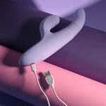Evolved PEP TALK - Purple 23.3 cm USB Rechargeable Thrusting Vibrator with Tapping Clitoral Stimulator - Image 9
