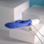 Evolved FUNNY BUNNY - Blue 20 cm USB Rechargeable Rabbit Vibrator - Image 9