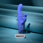 Evolved KNOCK KNOCK - Purple 22.9 cm USB Rechargeable Rabbit Vibrator with Flicking Head - Image 2