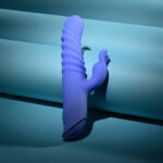 Evolved KNOCK KNOCK - Purple 22.9 cm USB Rechargeable Rabbit Vibrator with Flicking Head - Image 4