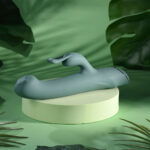 Evolved SATIN SWIRL - Green 23 cm USB Rechargeable Rabbit Vibrator with Swirling Head - Image 4