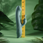 Evolved SATIN SWIRL - Green 23 cm USB Rechargeable Rabbit Vibrator with Swirling Head - Image 8