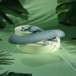 Evolved SATIN SWIRL - Green 23 cm USB Rechargeable Rabbit Vibrator with Swirling Head - Image 9